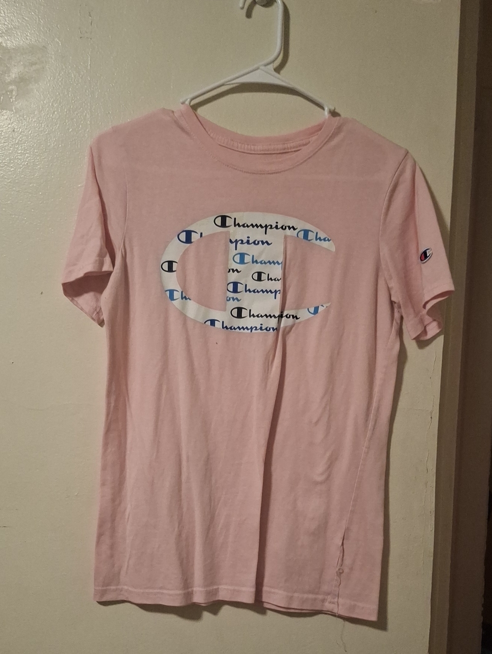 Champion Light Pink Logo Short-Sleeve Kids Tee